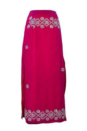 Hand embroidered wrap dress in silk georgette 